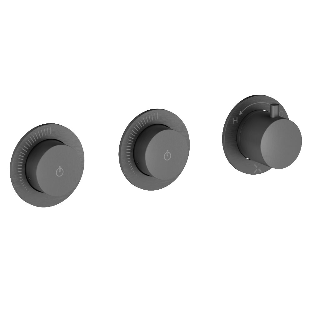 Cutout image of Crosswater Module Push Slate Dual Outlet Shower Valve
